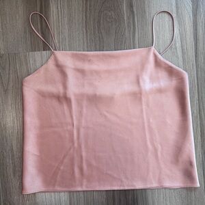 Alice + Olivia Harmon Draped Satin Camisole Peach Color Size Small